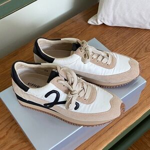 Vaneli Cream and Black Casual Sneakers